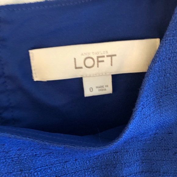 LOFT peplum mini blue dress size 0 - Picture 3 of 5